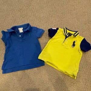 2 x Ralph Lauren polo shirts. 12 months.